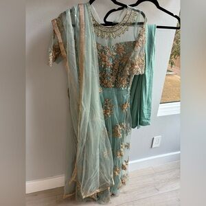 Sea green Indian gown/anarkali